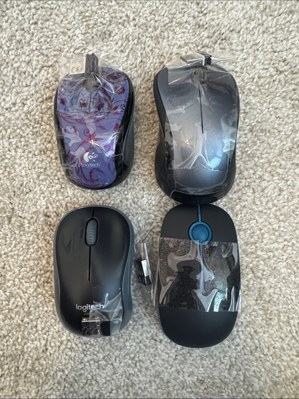 Logitech Wireless Mouse Set - Black, Purple, Blue